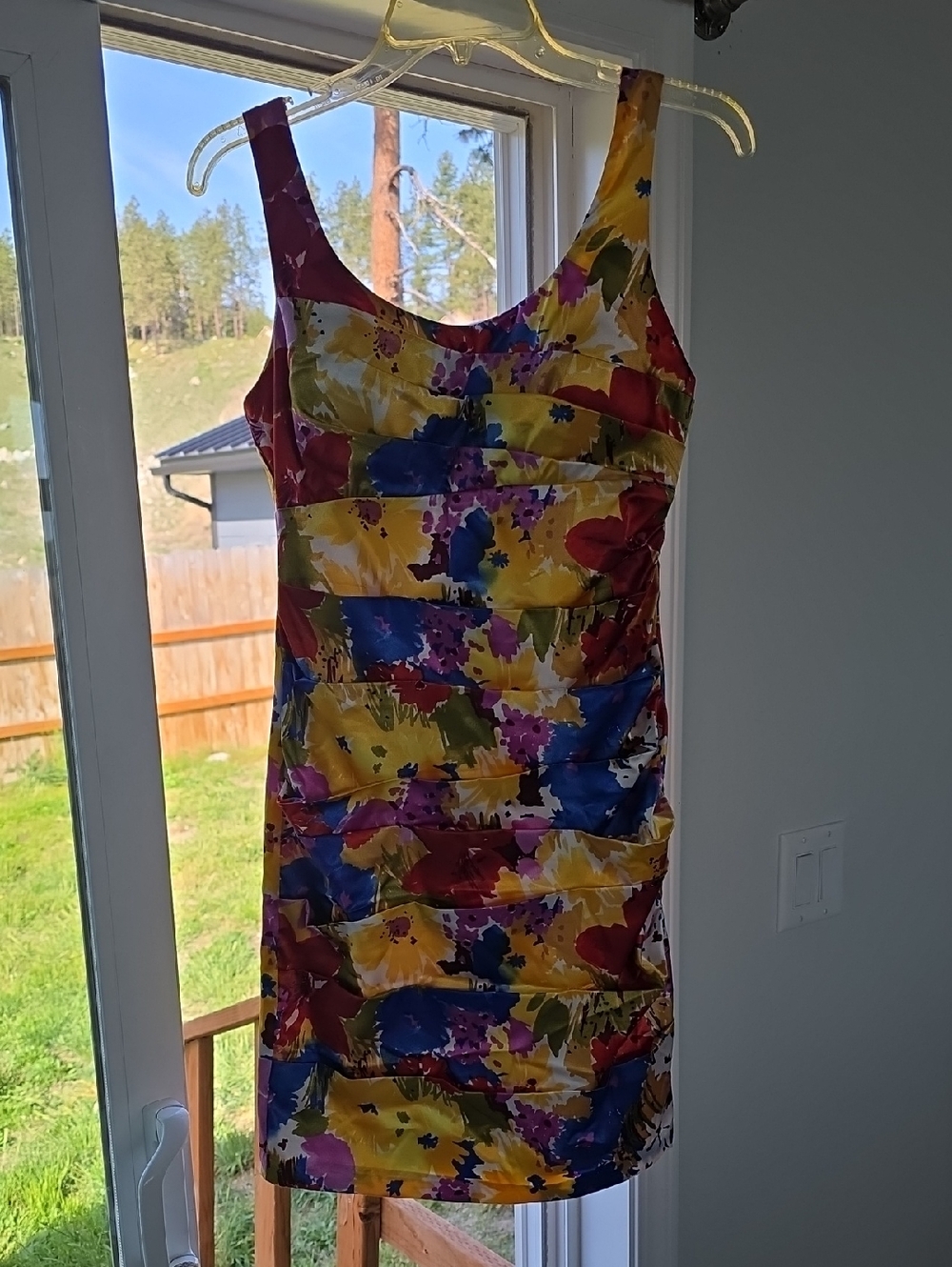 Bisou Bisou Yellow Multi Floral Mini Dress